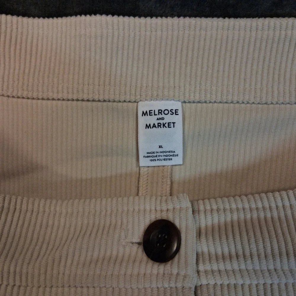 NWT Melrose and‎ Market Corduroy Mini Skirt Womens XL Cream Button Front Pocket